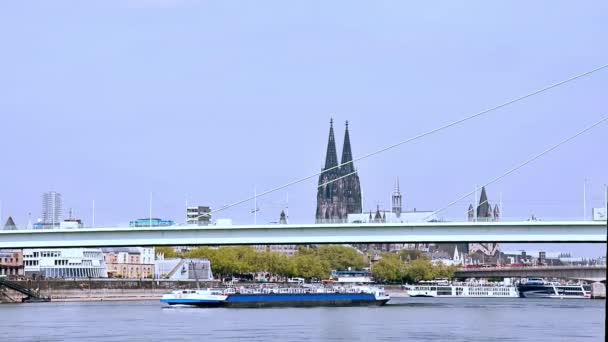 time lapse cologne dom rhine river - Footage, Video