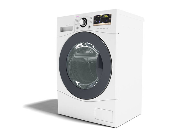 Machine à laver moderne blanche pour laver les choses laissées 3d render o
 - Photo, image