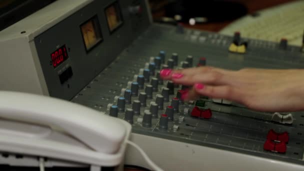 Mixer console on the radio station. - Footage, Video