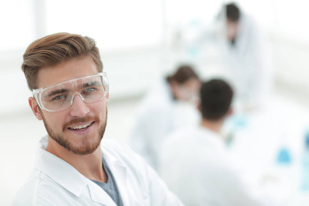modern scientist on laboratory background - Foto, Imagem