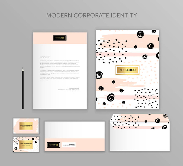 Corporate identity business set. Modern stationery template design. Documentation for business. - Vetor, Imagem