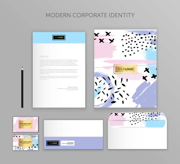 Corporate Identity Business gesetzt. modernes Design von Schreibwaren-Vorlagen. Dokumentation für Unternehmen. - Vektor, Bild