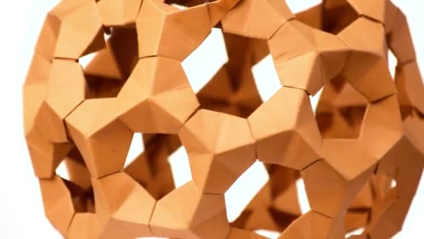 Close-up van modulaire origami bal. - Video