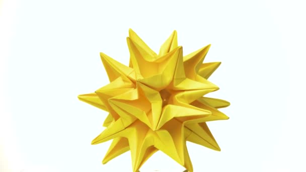 Spiked yellow dodecahedron. - Footage, Video