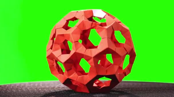 Boule origami modulaire rouge sur écran vert
. - Séquence, vidéo