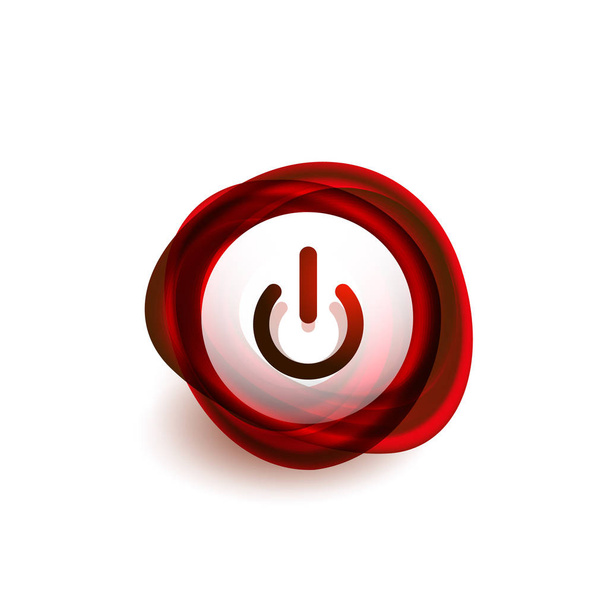 Botón de encendido de efecto transparente de vidrio, icono apagado, interfaz de usuario vectorial o diseño de símbolo de aplicación
 - Vector, imagen
