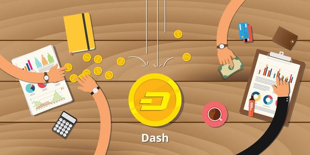Dash iş yatırım Kripto para kar - Vektör, Görsel