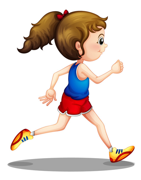 A young girl running - Vector, Image