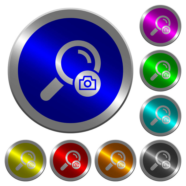 Search photo luminous coin-like round color buttons - Vector, Image