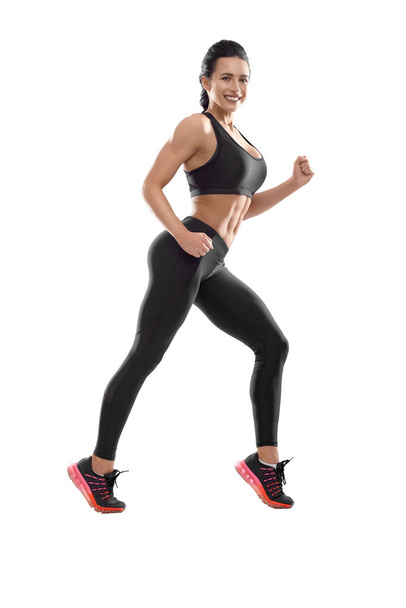 Studio photo of posing athletic female on white background. - Foto, Imagem