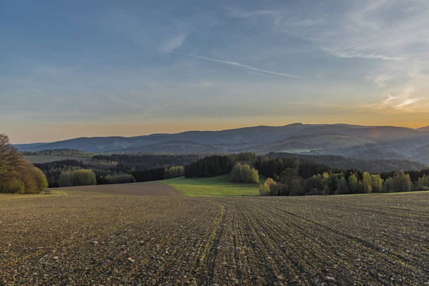 Roprachtice and meadow in sunrise time - Fotoğraf, Görsel