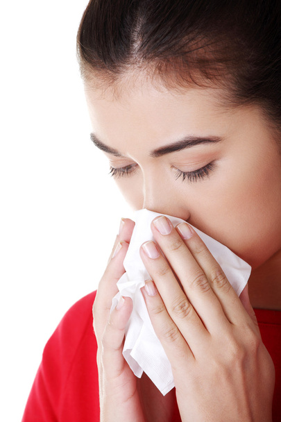 Teen woman with allergy or cold - Foto, immagini