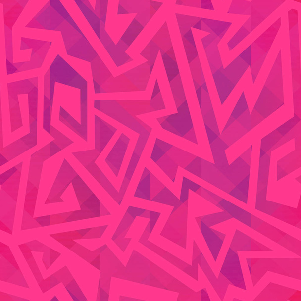 Pink geometric seamless pattern with grunge effect - Vektor, kép