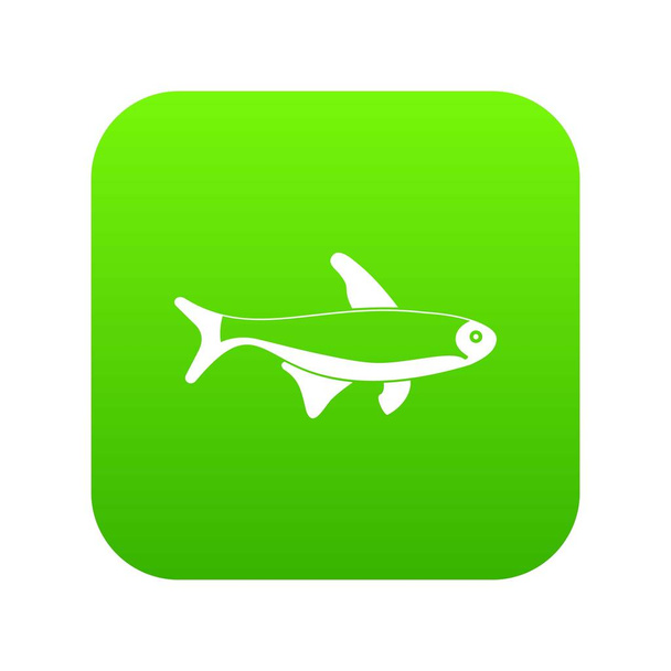 Fish icon digital green - Vector, imagen