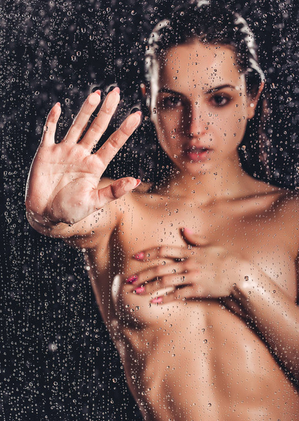 Woman in shower - Fotoğraf, Görsel