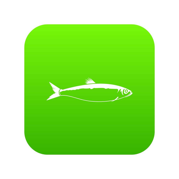Fish icon digital green - Vector, afbeelding