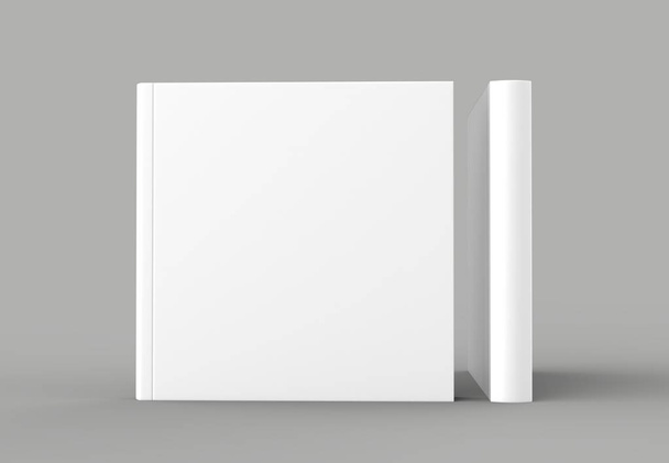 Livre de couverture rigide carré mock up isolé sur fond gris doux
. - Photo, image