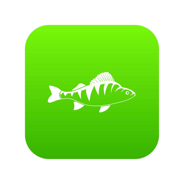 Fish icon digital green - Вектор,изображение