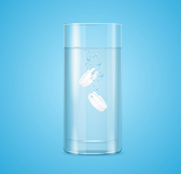 Realistic Detailed 3d Glass Medical Pills with Bubbles. Vector - Vektor, Bild