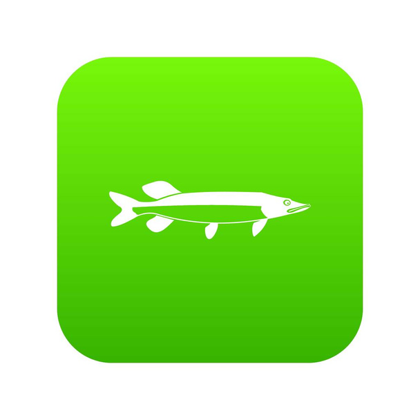 Fish icon digital green - Vector, afbeelding