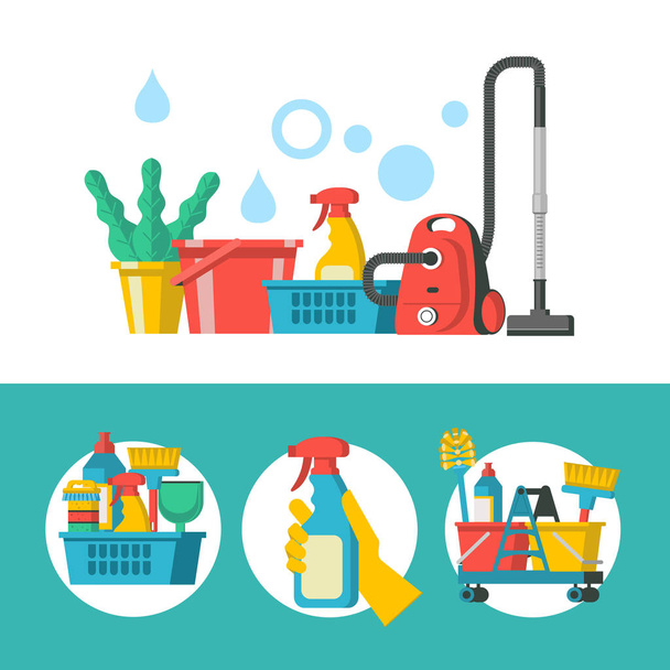 Cleaning service. Vector emblem, illustration. - Vector, Image