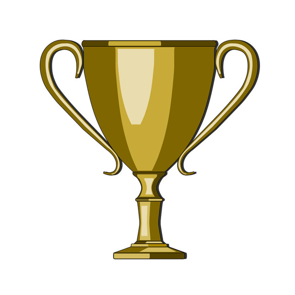 Gouden cup op een witte achtergrond, pictogram, logo, website, vectorillustratie.  - Vector, afbeelding