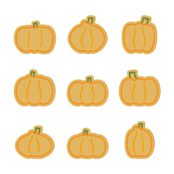 Set of various pumpkins - vector illustration - Vector, Image