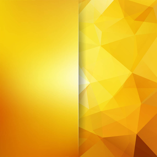 Geometric pattern, polygon triangles vector background in yellow, orange tones. Blur background with glass. Illustration pattern - Vector, Image