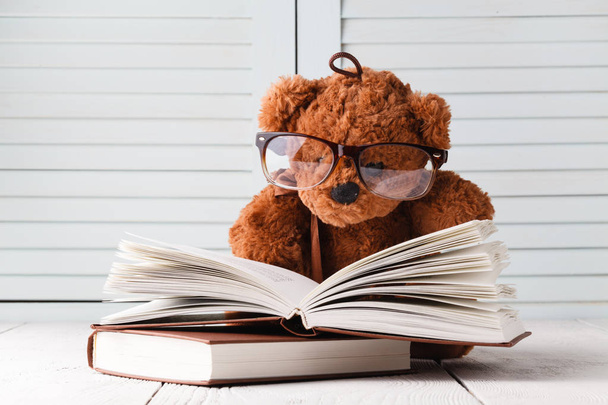 Kid education concept, eddy bear with book - Foto, Bild