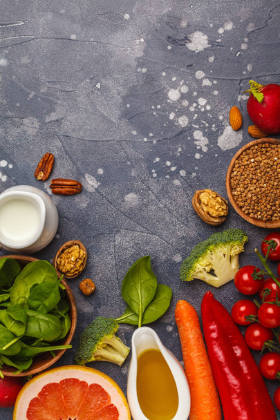 Healthy food background, trendy Alkaline diet products - fruits, - Valokuva, kuva