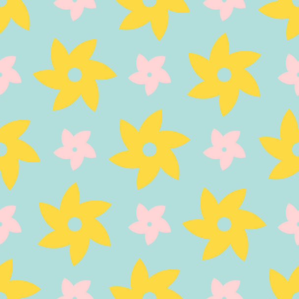 Seamless pattern with flowers. Vector texture. - Vecteur, image