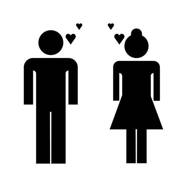 Icono de pareja amorosa
 - Vector, Imagen