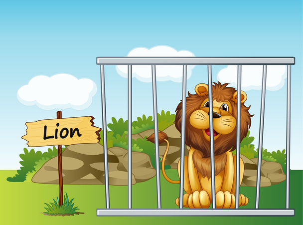 Лев в заборе
 - Вектор,изображение