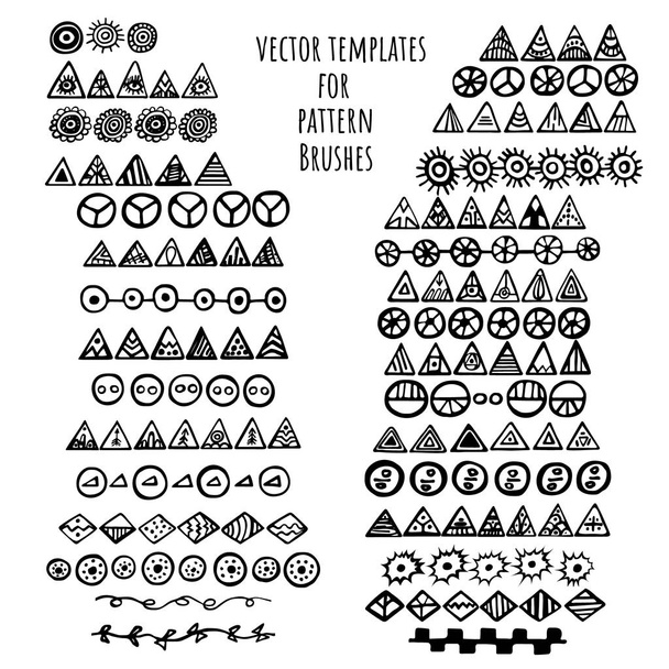 Vector brushes templates set. Make a brush with this template. - Vector, Image