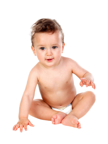 adorable baby boy isolated on white background - Zdjęcie, obraz