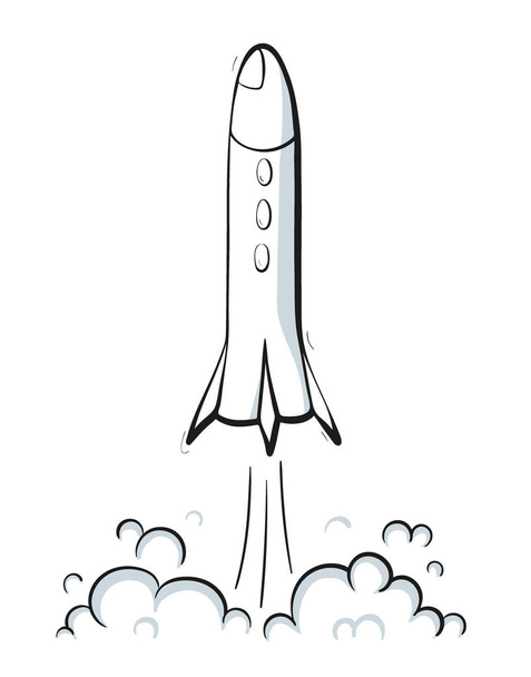 Vector εικονογράφηση της εκτόξευσης πυραύλων διαστημικό σκάφος - Διάνυσμα, εικόνα