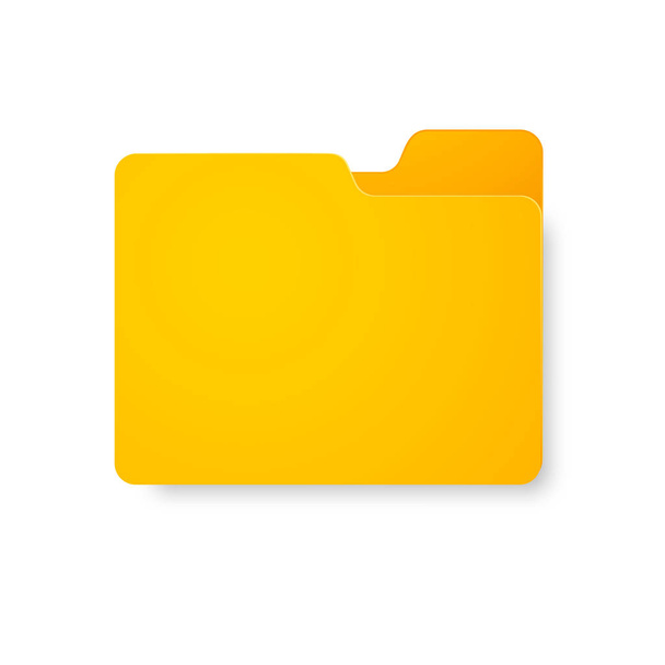 File Folder. Realistic Rendering of File Folder on Isolated White Background - Vector, Imagen