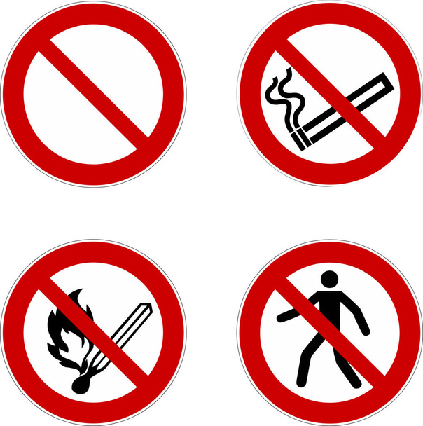 divieto di fumare, segno di divieto, set di icone, vettore
  - Vettoriali, immagini