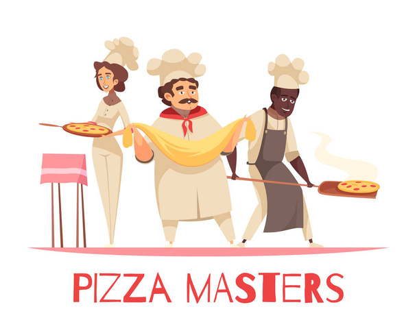 professionelles Kochen Pizza Zusammensetzung - Vektor, Bild