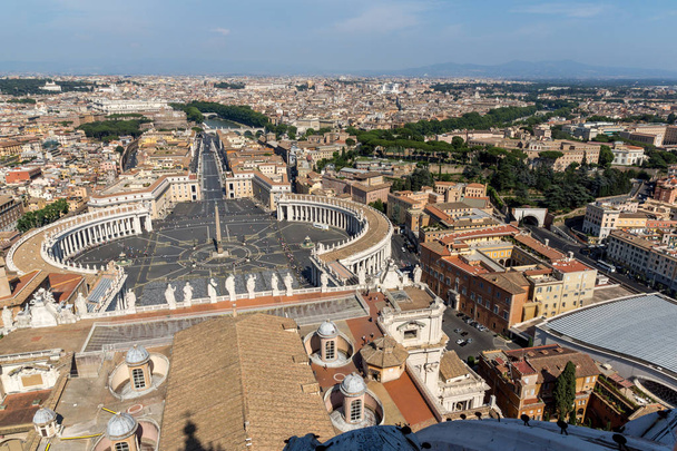 Amazing Panorama to Vatican and city of Rome from dome of St. Peter's Basilica, Italy - Foto, Bild