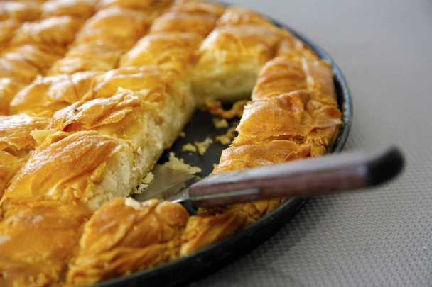Tradicional griego pastel de queso zoom en
 - Foto, Imagen