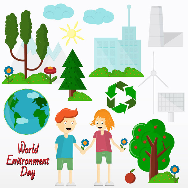 illustration plate Journée mondiale de l'environnement
 - Vecteur, image