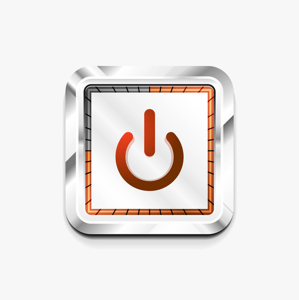 Power button technology logo, digital art techno concept, on off icon - Vector, imagen