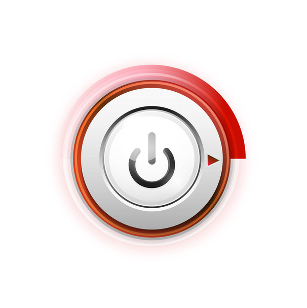 Logotipo da tecnologia do botão de energia, conceito techno arte digital, no ícone off
 - Vetor, Imagem