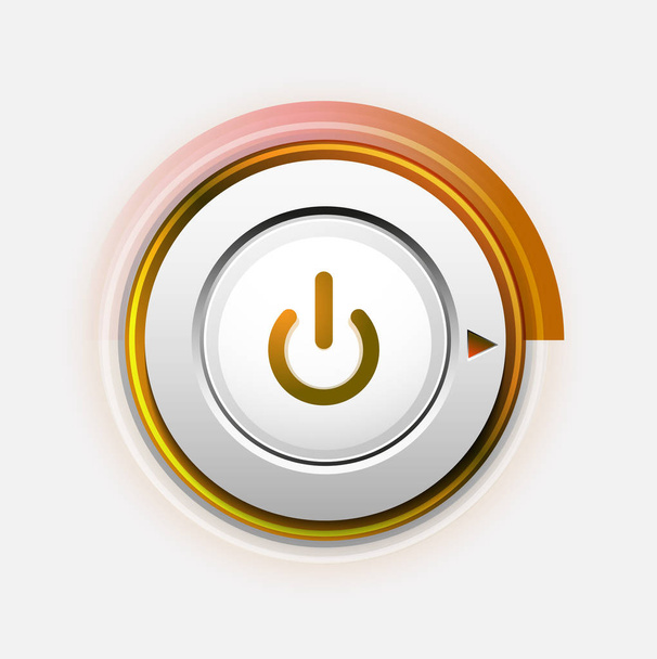 Power button technology logo, digital art techno concept, on off icon - Vector, Imagen