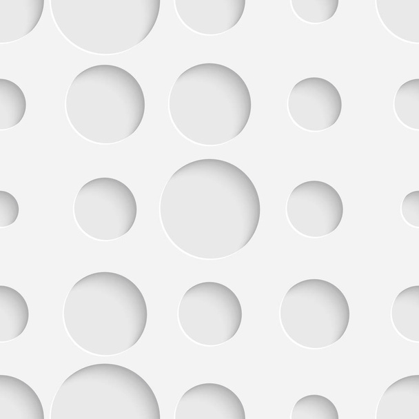Seamless Circle Background. White Decorative Pattern - Vector, Image