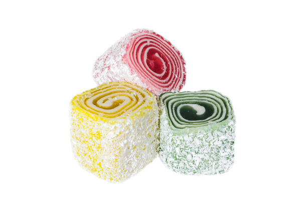 Colored rolls of delicious rahat-lokum - Photo, Image