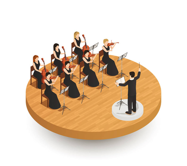 Orchestra Isometric Composition - Vector, Image