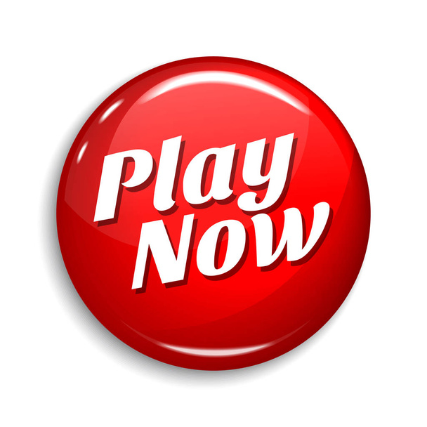 Play Now Round Vector Web Element Circular Button Icon Design - Vector, Image