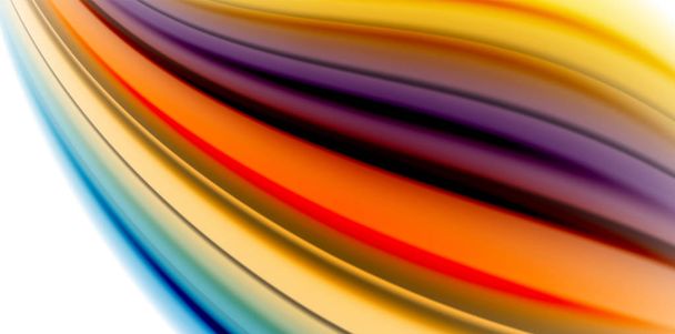 Gel jelly fluid flowing liquid rainbow style colours, wave abstract background, modern minimal colorful design - Vector, Image